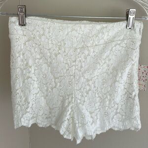 Free People ivory lace shorts